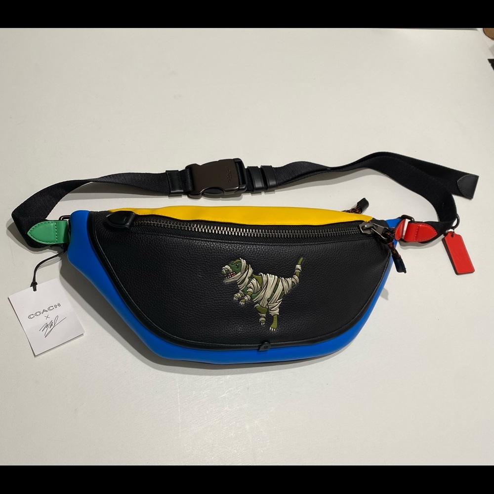 Coach X Michael B. Jordan League Belt Bag In Colorblock With Mummified Rexy - Picture 5 of 8